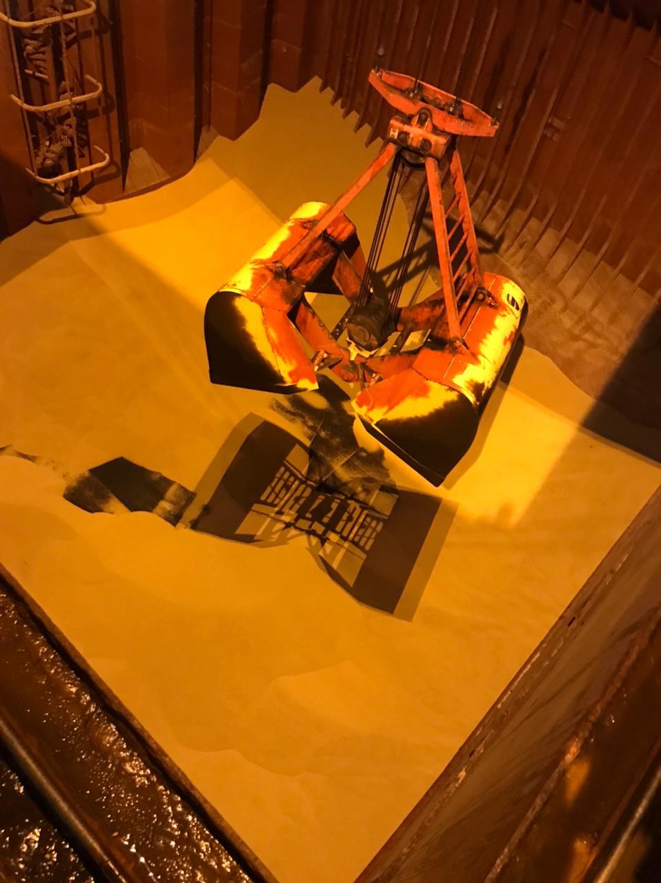 PAL overhead cargo lifting documentation at night